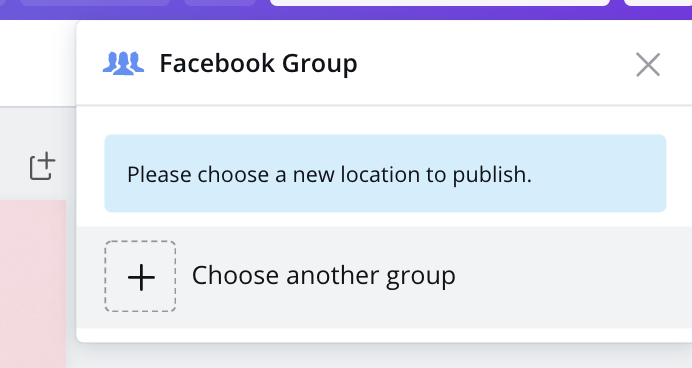 Choose Facebook Groups in Canva calendar 