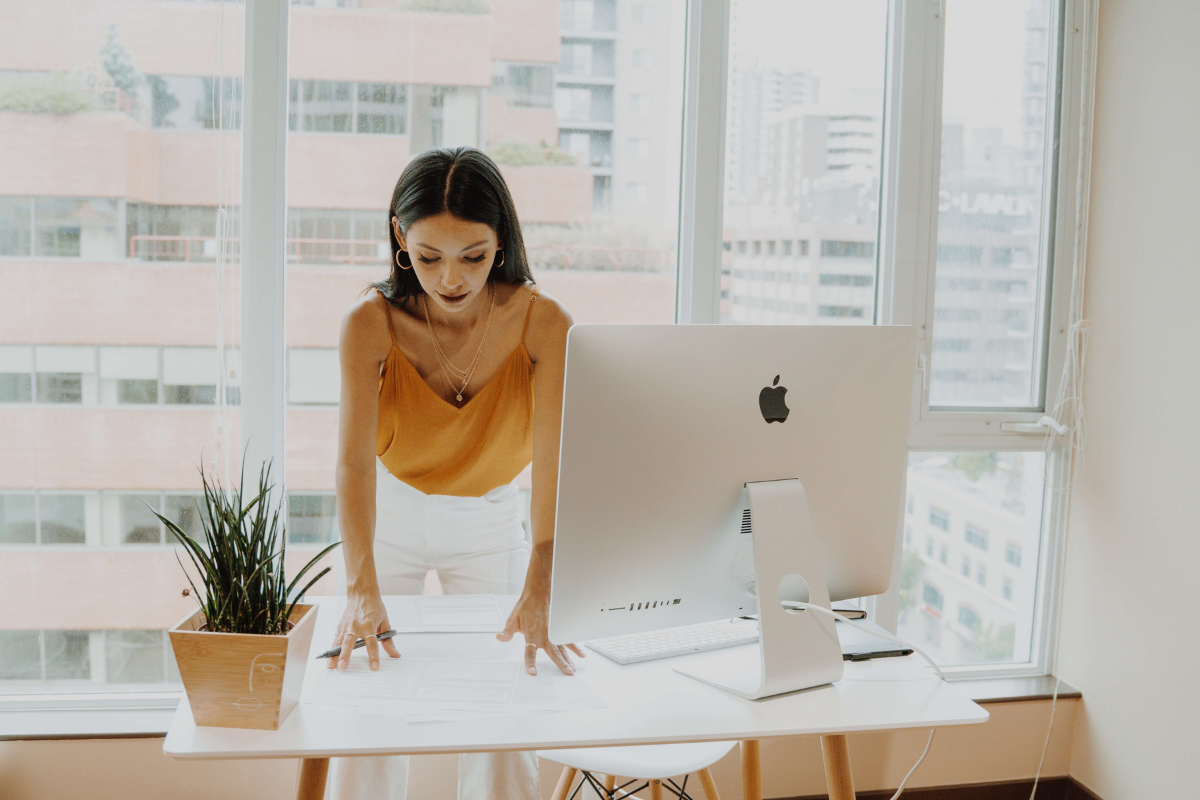 woman at her desk
